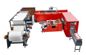 Dubbel roterande kniv Copy Paper Reel Cutting och packning produktlinje